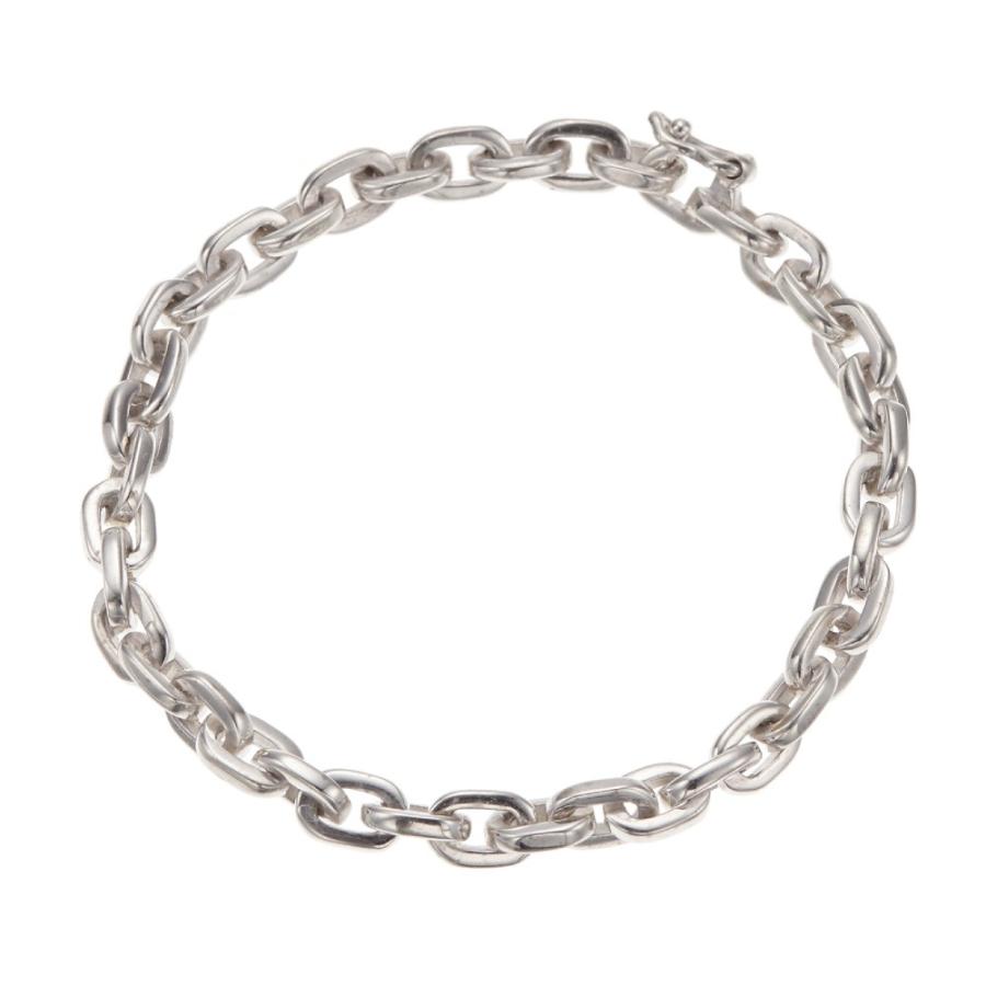 ブレスレット メンズ シルバー925製 極太あずきチェーン シンプル 小豆