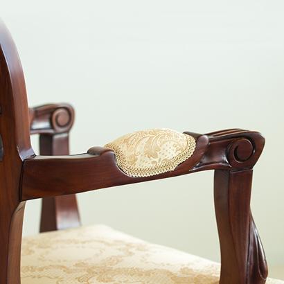 チェアー 椅子 マホガニー ひじ付き アンティーク 猫脚 ブラウン 送料