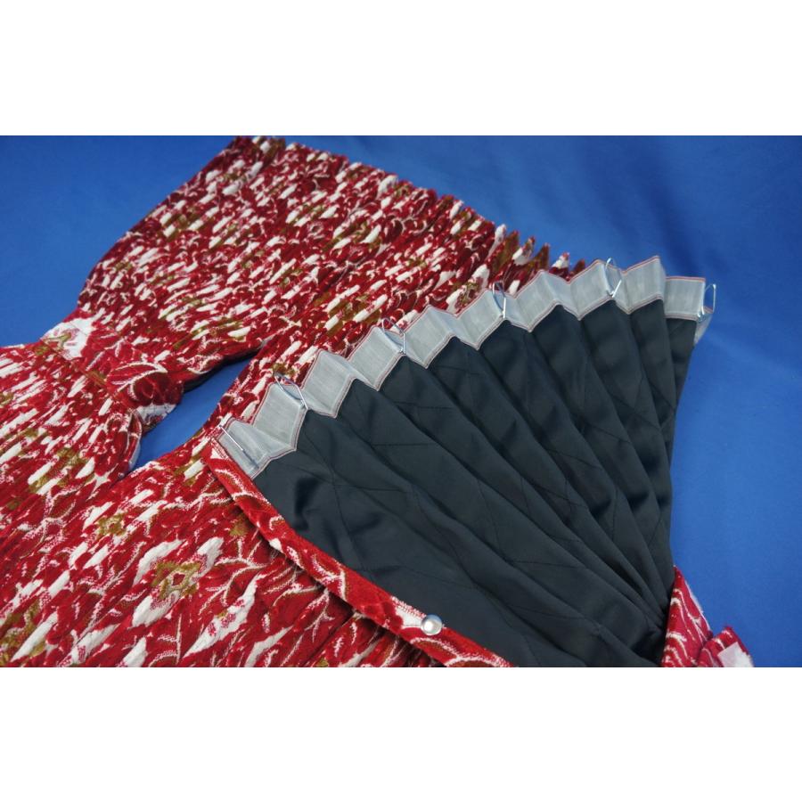 大花束 仮眠カーテンセット 横2400mm×縦800mm レッド/ブラック裏地