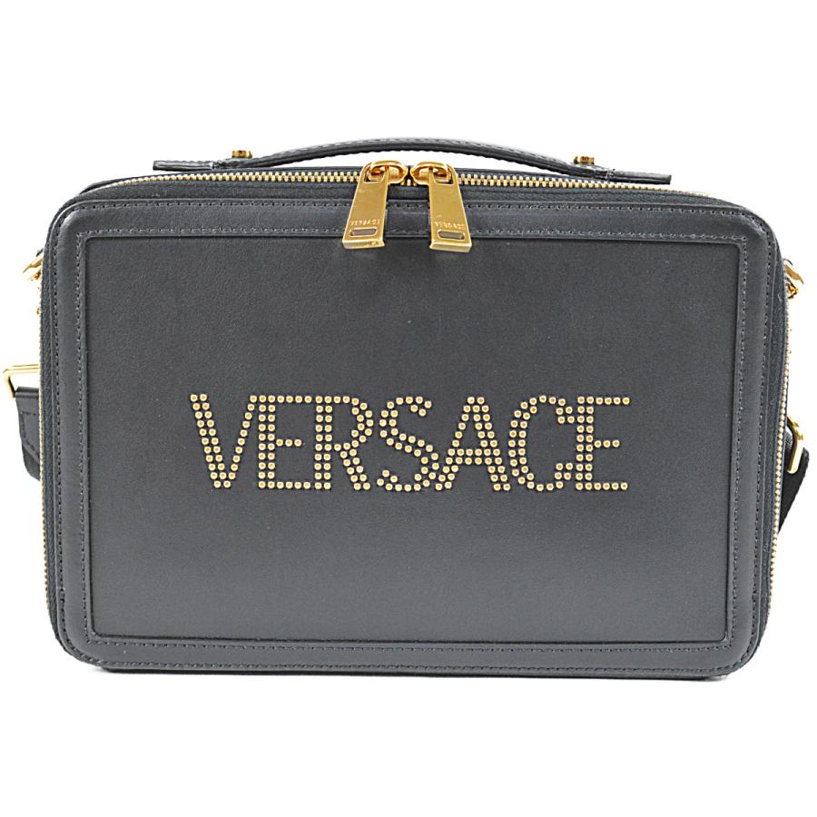 VERSACE（ヴェルサーチェ） ヴェルサーチ 超美品 レザー スタッズ ロゴ