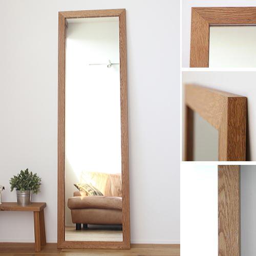 姿見 壁掛け 全身鏡 おしゃれ 姿見鏡 /オーク 170cm×50cm/ 木枠 鏡