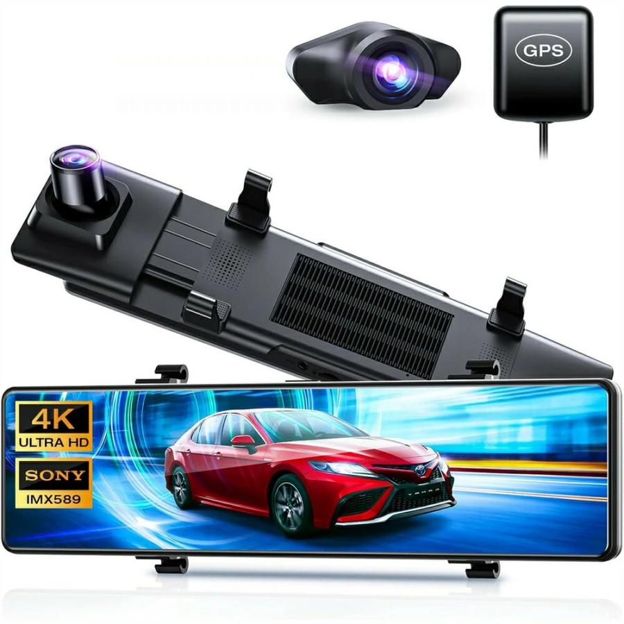ドライブレコーダー ミラー型 4K画質王 GPS追跡 前後 2カメラ 4K UHD