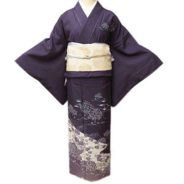 FINAL PRICE ／ 付下げ 付け下げ 訪問着 着物 未使用 紬地 植物模様 滅