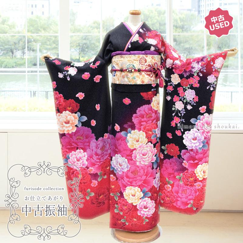 豪華振袖フルセット ピンク 大輪 牡丹 薔薇 花柄 成人式に 楽天市場