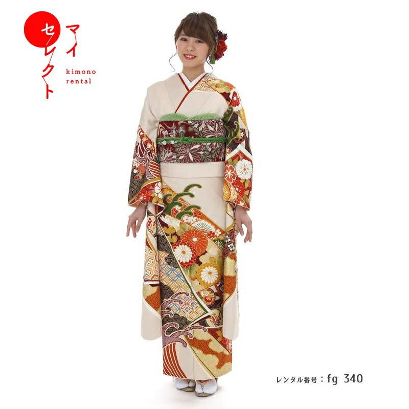 振袖レンタル 正絹 fg-340b フルセット一式 着物 人気 ネット 専門店