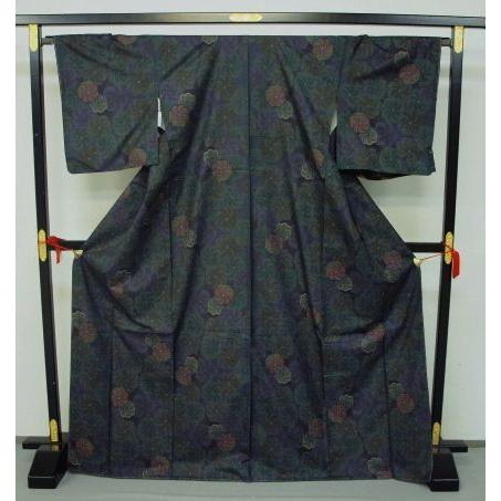 伝統工芸品 本場大島紬 0089 純泥染 旗印 グリーン系 お仕立て上がり