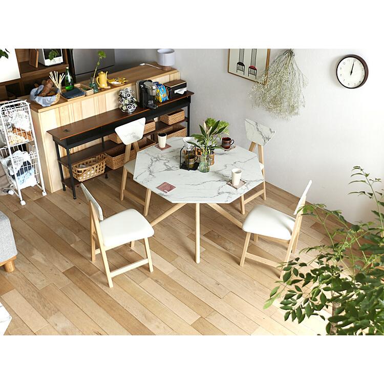 ダイニング5点セット Collet(コレット) 8角形タイプ ダイニングセット