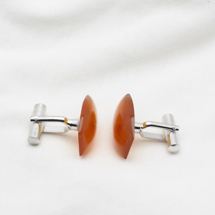 本べっ甲 白甲 カフスボタン 鼈甲 ベッコウ 四角 スクエア シンプル