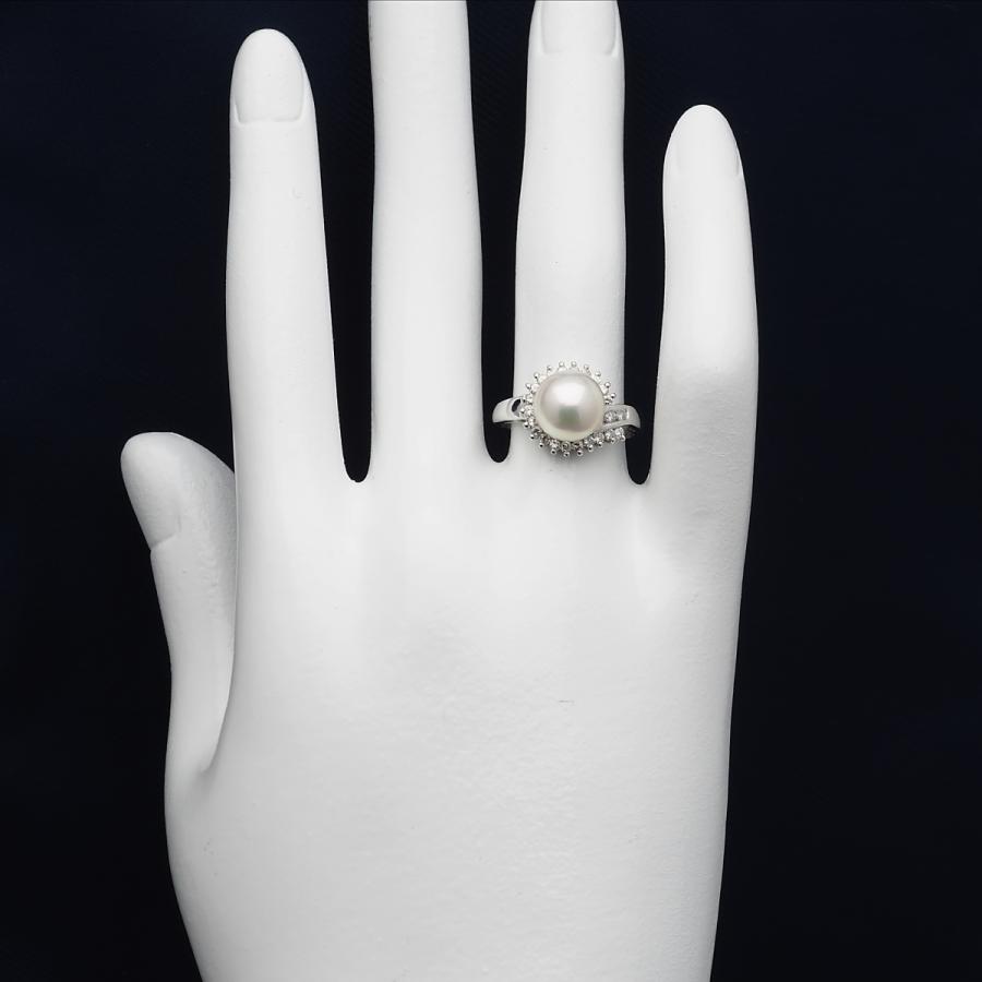 プラチナ900 アコヤ本真珠 リング 9-9.5mm 13号 サイズ直し可 あこや