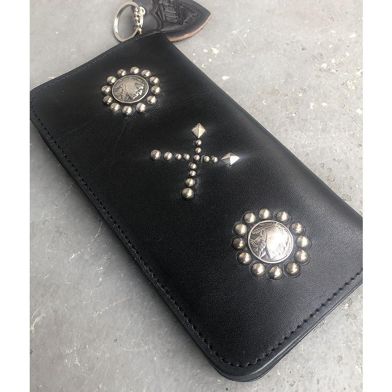 HTC コンチョ 5セント硬貨 インディアンヘッド スタッズ ウォレット 長