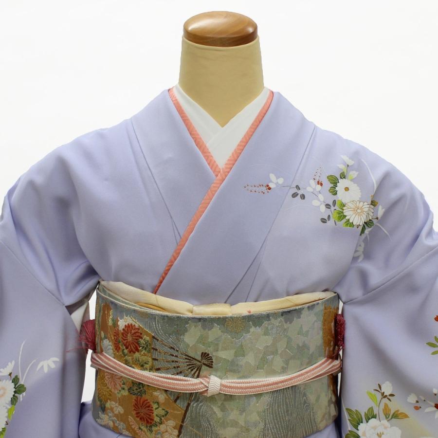 着物 レンタル 訪問着 正絹 フルセット 藤色 紫 おしゃれ 上品 大人っ