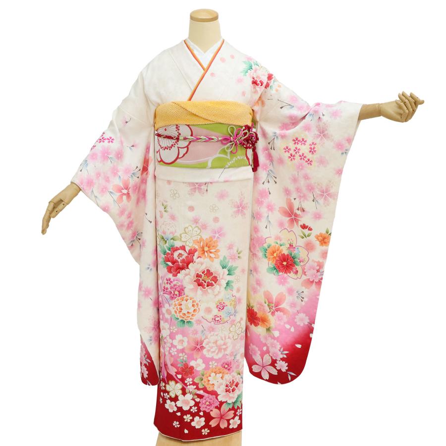 振袖 中古 フルセット 販売 成人式 正絹 美品 長襦袢 袋帯付き 結婚式