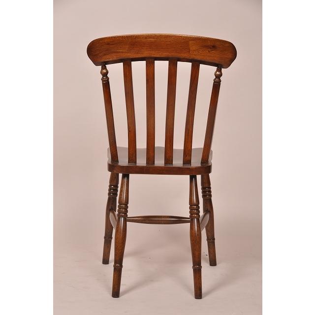 ダイニングチェア スラットバックチェア 木製 椅子 完成品 オーク 茶