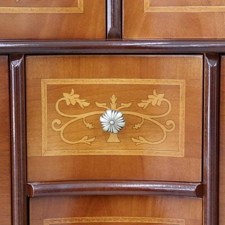チェスト 木製 象嵌 猫脚 ローキャビネット 88cm サイドボード 119