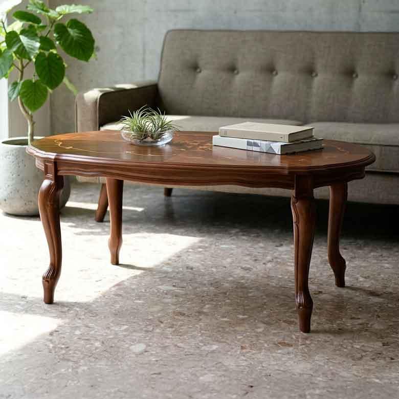 イタリア リビングテーブル 100cm センターテーブル 象嵌 ローテーブル