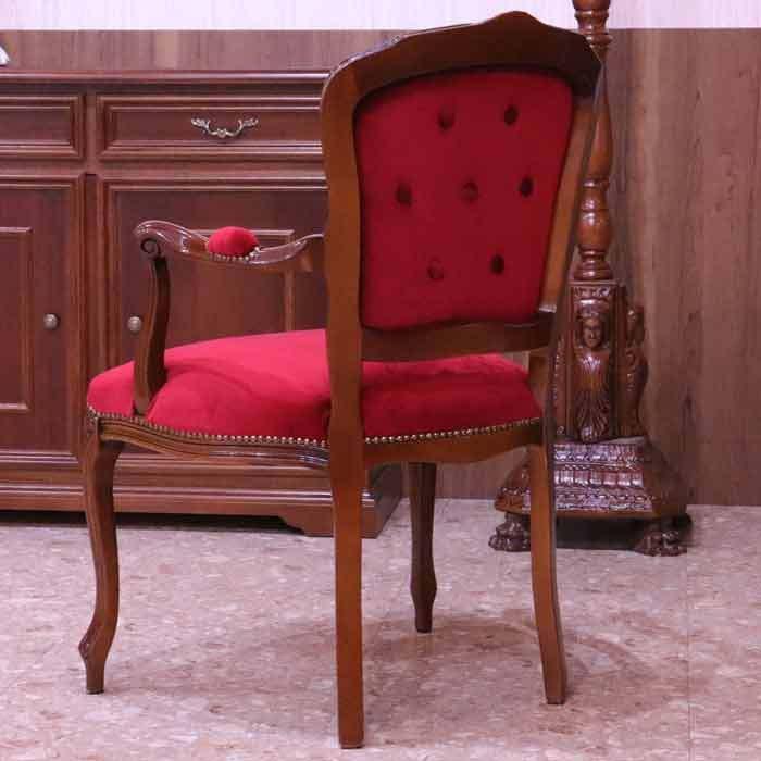 イタリア アームチェア レッドモケット サロンチェア 1Pソファ