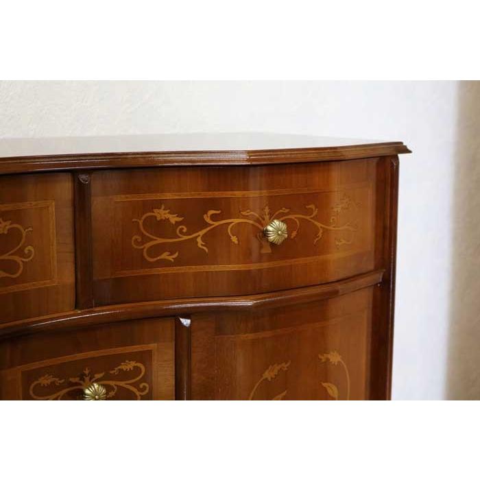 チェスト 木製 象嵌 丸脚 ローキャビネット 87cm サイドボード 119