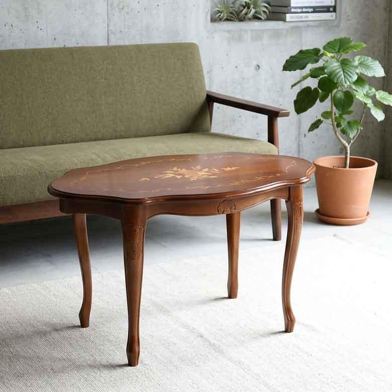 イタリア リビングテーブル センターテーブル 象嵌 ローテーブル