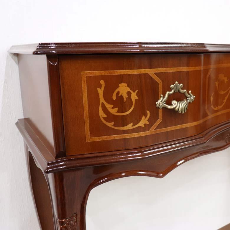 コンソールテーブル 木製 イタリア 猫脚 象嵌 完成品 イタリア製 588