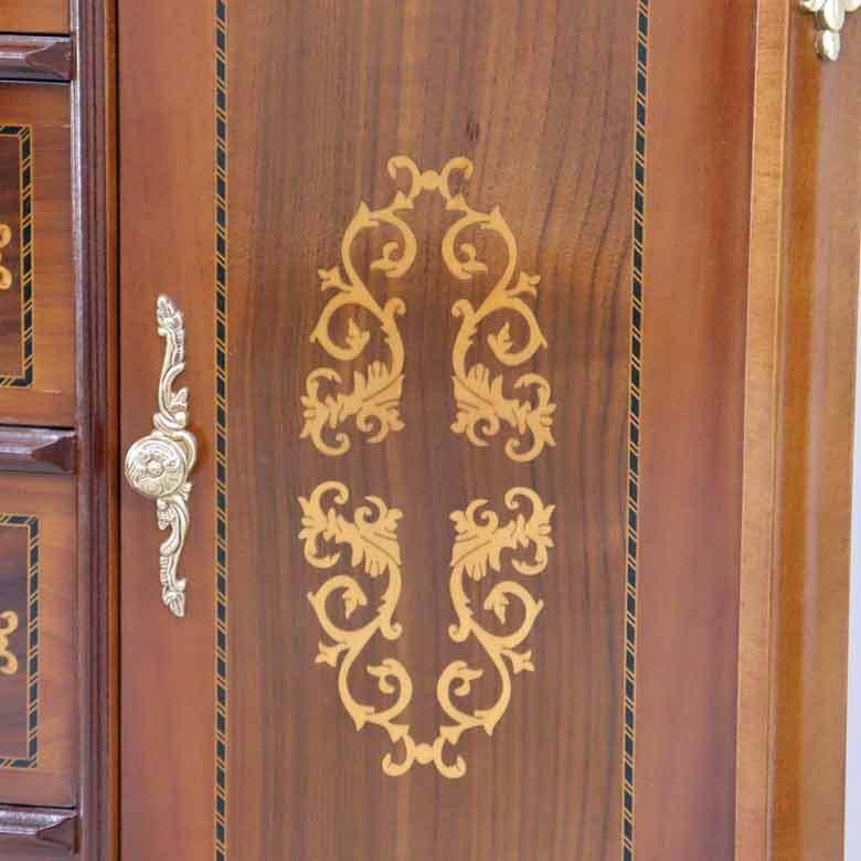 イタリア ローキャビネット 象嵌 サイドボード 猫脚 4316/DOGI