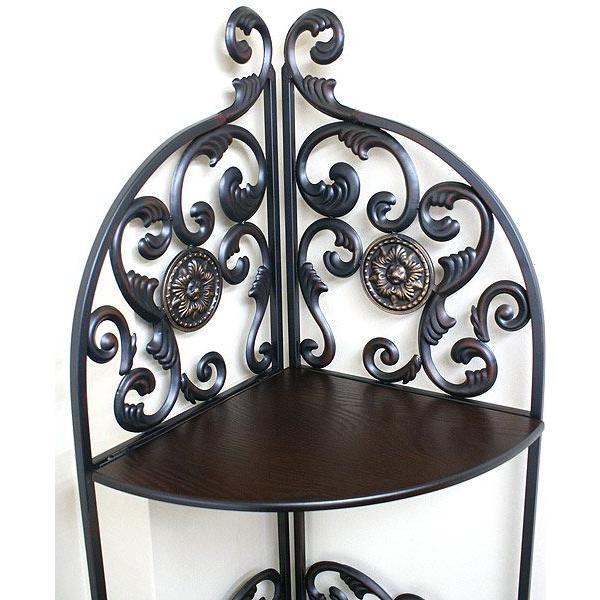 アイアンコーナーラック 4段シェルフ 陳列台 店舗什器 アンティーク FM