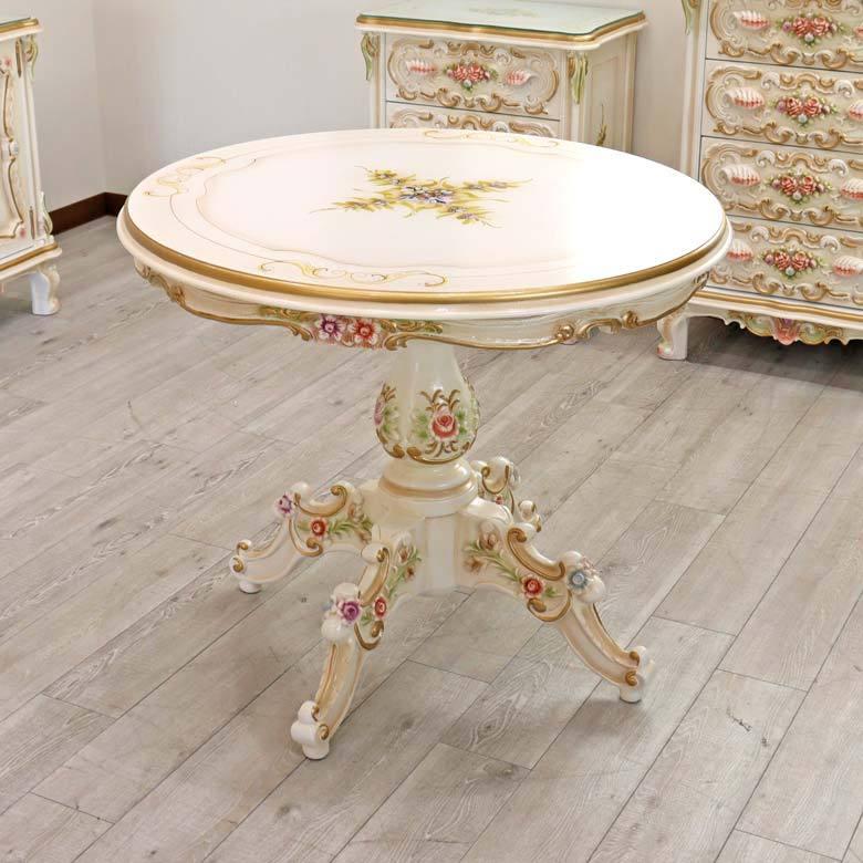 ロココ調 ダイニングテーブル 90cm 3点セット 二人がけ ティーテーブル