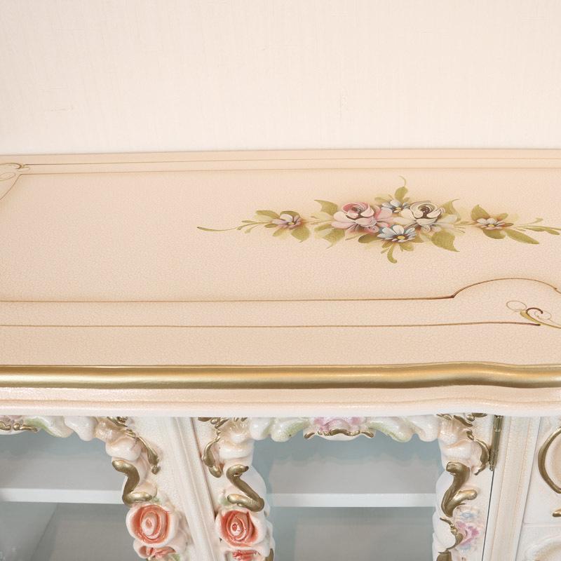 ロココ調 テレビボード 105cm クラック仕上げ テレビ台 ローボード 白