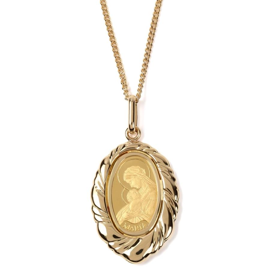 純金 K24 マリア 1g ペンダントトップ オーバル メンズ レディース K18