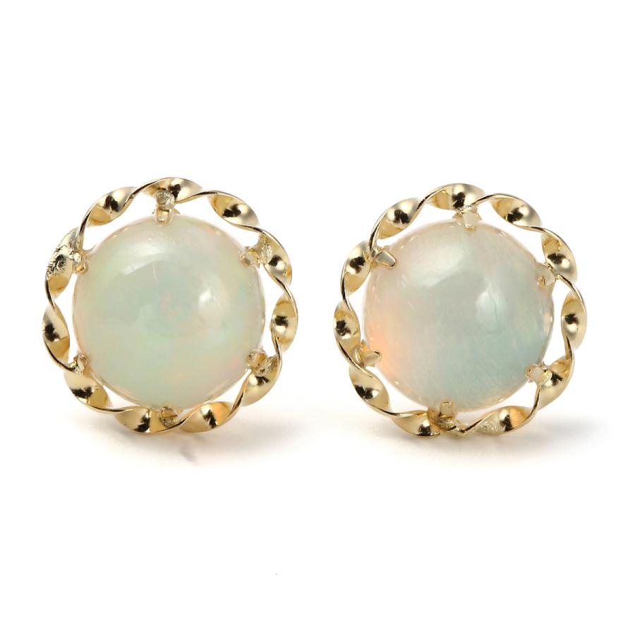 ピアス K18 オパール 両耳 18金 18k ゴールド レディース アクセサリー