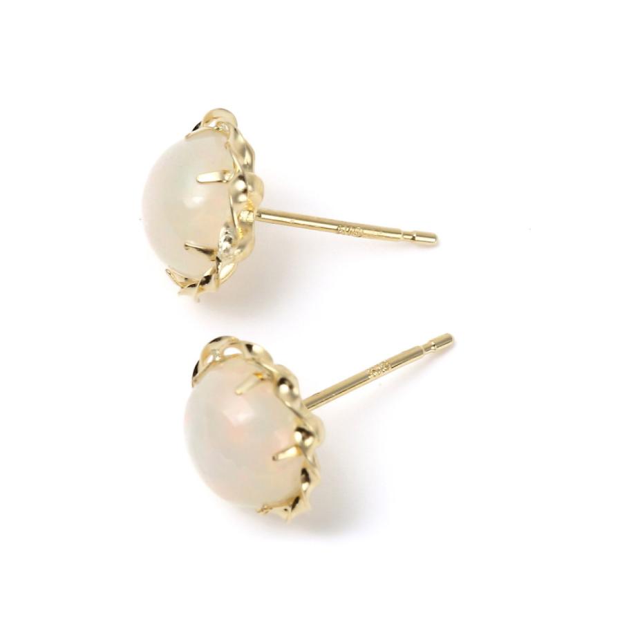 ピアス K18 オパール 両耳 18金 18k ゴールド レディース アクセサリー