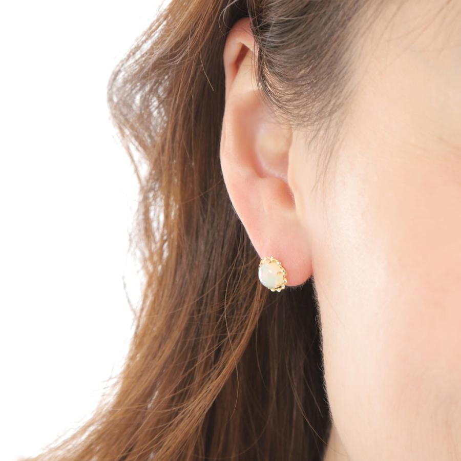 ピアス K18 オパール 両耳 18金 18k ゴールド レディース アクセサリー