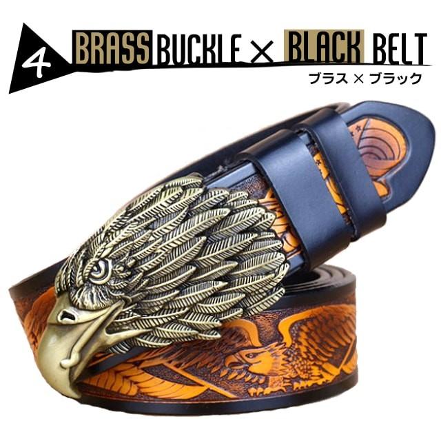 送料無料!】ビンテージイーグルヘッドバックルジェニュインレザー