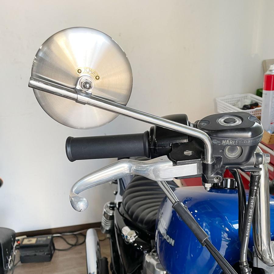 JCMAミラー 100mm ヘアライン仕上げ MOTOR ROCK : HD-PARTS ハーレー