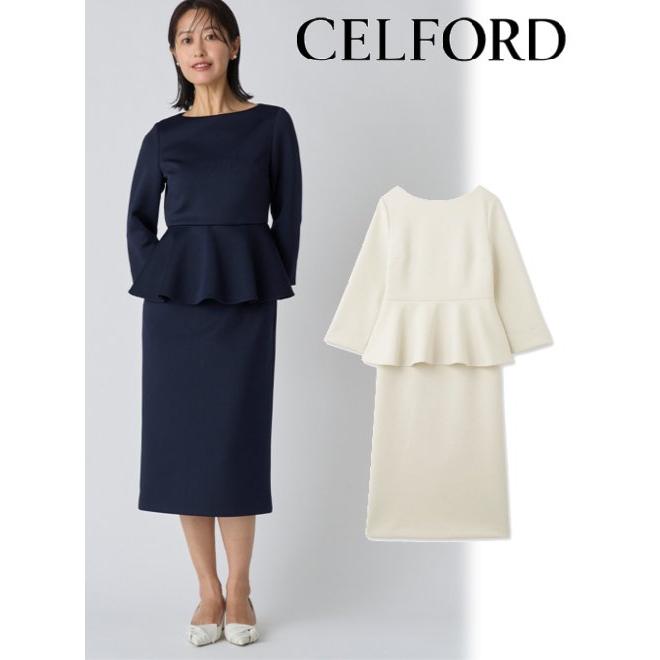 CELFORD（セルフォード） ポンチペプラムタイトワンピース 24春夏