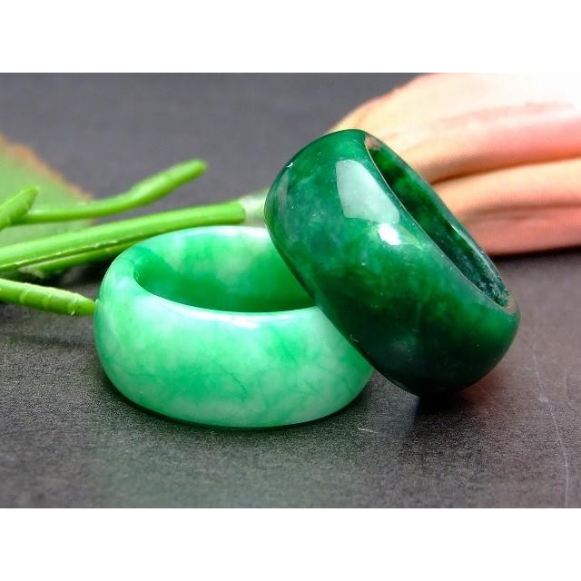 ≪翡翠リング≫○指輪○16号〜23号○翡翠 ヒスイ○白緑○濃白緑○送料