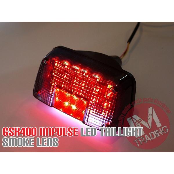GSX400インパルス用LEDテールランプ スモークレンズGK79A ナンバー灯