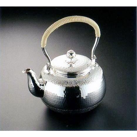 いぶし銀茶仙手打鎚目湯沸1100cc（7合入）洋銀製日本製 : 雑貨