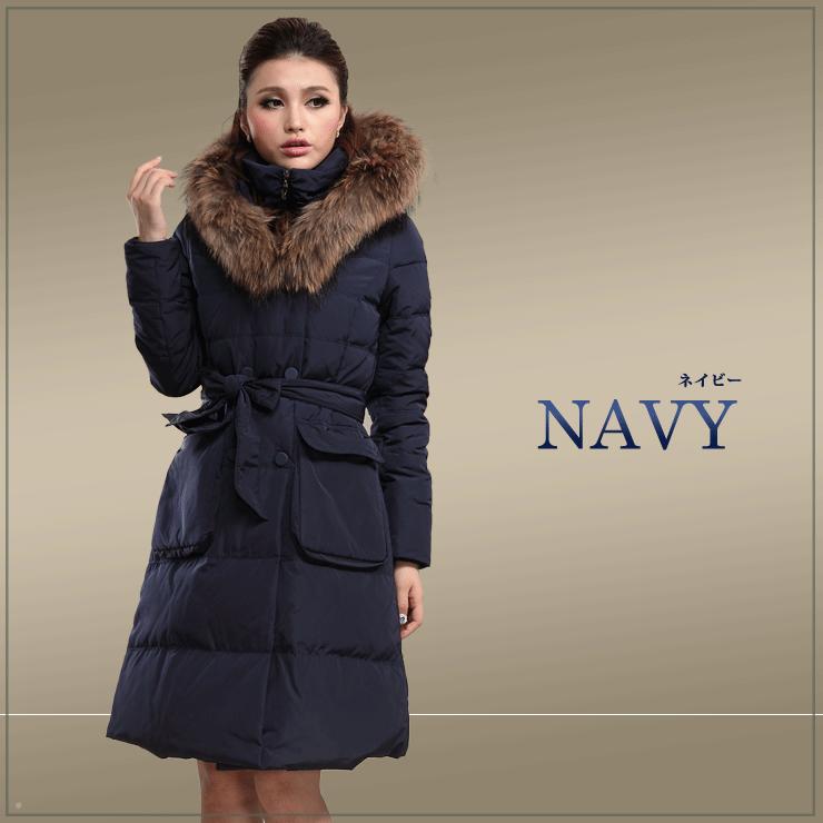 80％OFF】ダウンコート レディース ロング 超ロング ラクーン ファー