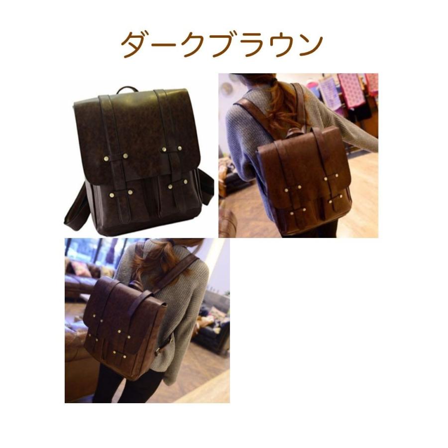 ショルダー リュックサック レディース 合皮レザー 2way ブラウン