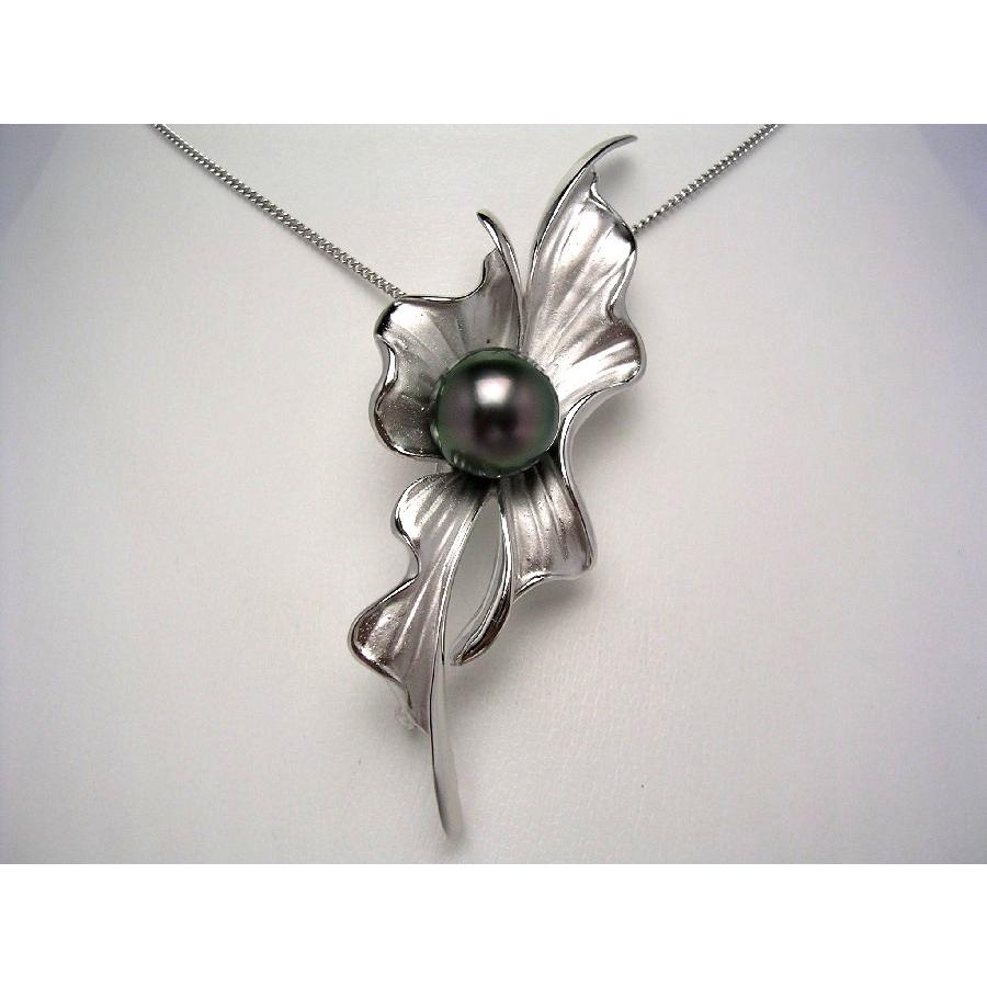 真珠 ブローチ パール 黒蝶真珠 真珠ブローチ パールブローチ 11.5mm