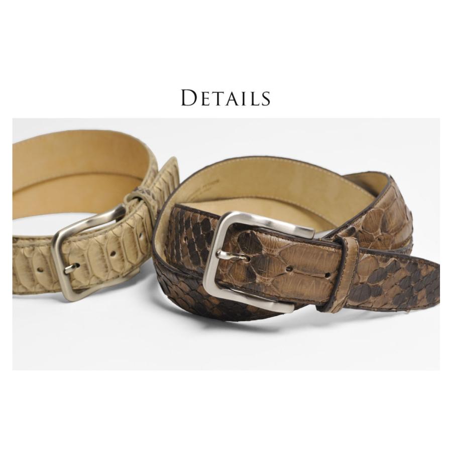 sankyo shokai（三京商会） イタリア製 パイソン レザー ベルト 40mm