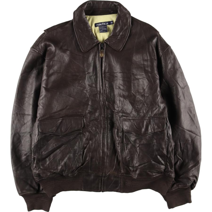 NAUTICA（ノーティカ） 古着 90年代 A-2タイプ レザーフライト