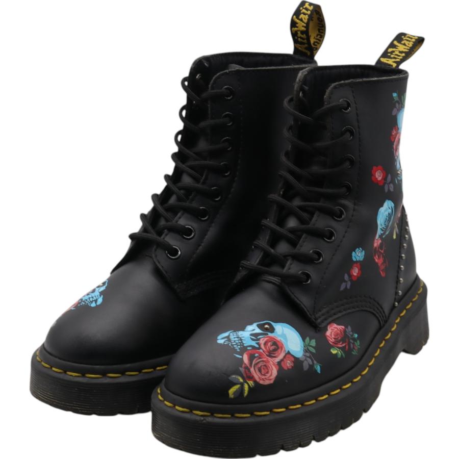 Dr.Martens（ドクターマーチン） 古着 花柄 ドクロ柄 スカル柄 8ホール