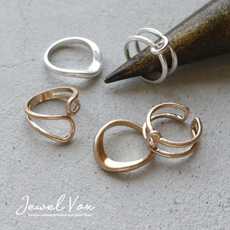 Jewel VOX 指輪 リング レディース 3点 リングセット メタル 大ぶり ご