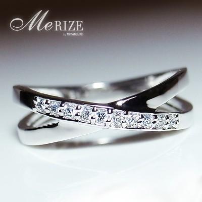 天然 ダイヤ 0.10ct クロス リング K18 ゴールド各色 プラチナ pt950