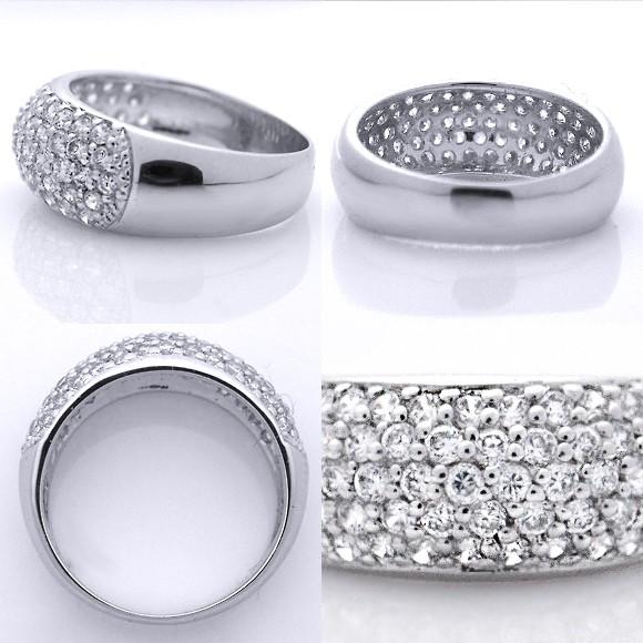 天然 ダイヤ 贅沢 1.0カラット パヴェ プラチナ リング 指輪 K18