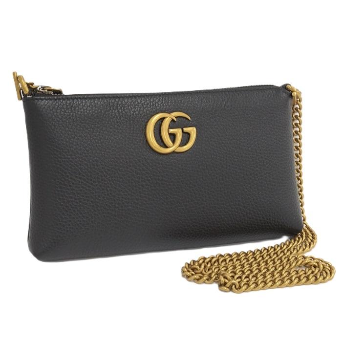 GUCCI（グッチ） チェーンショルダーバッグ レザー ブラック 779795