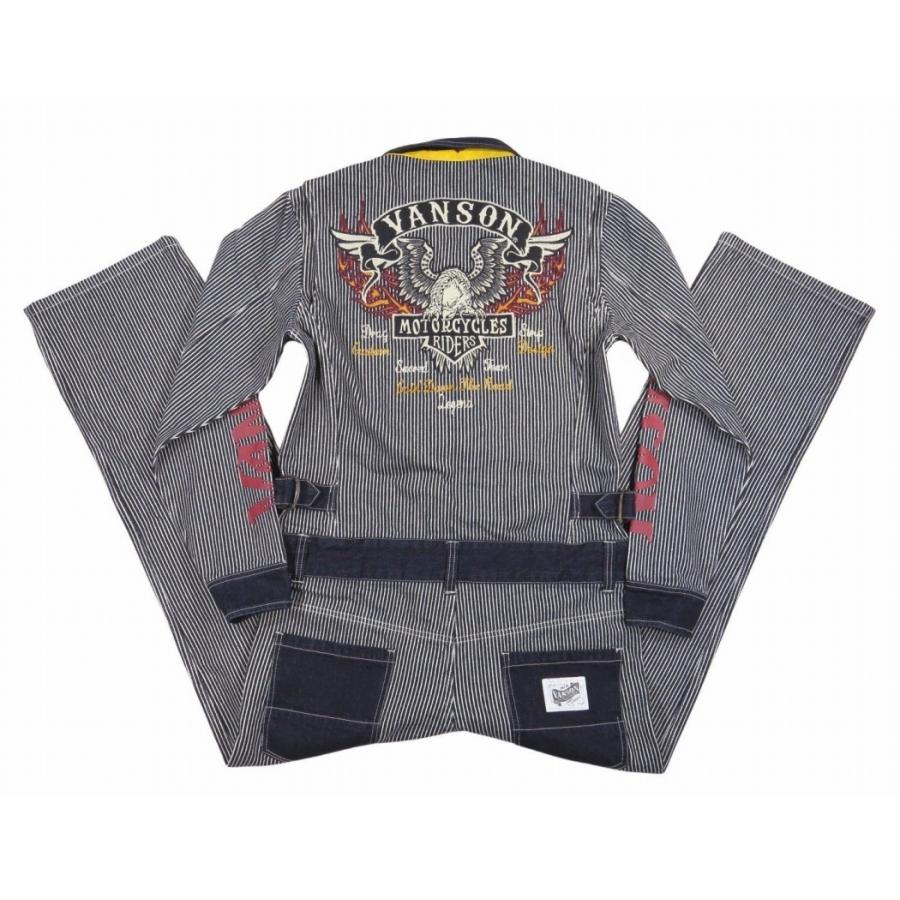 VANSON（バンソン） アメリカンイーグル刺繍 ヒッコリーストライプ