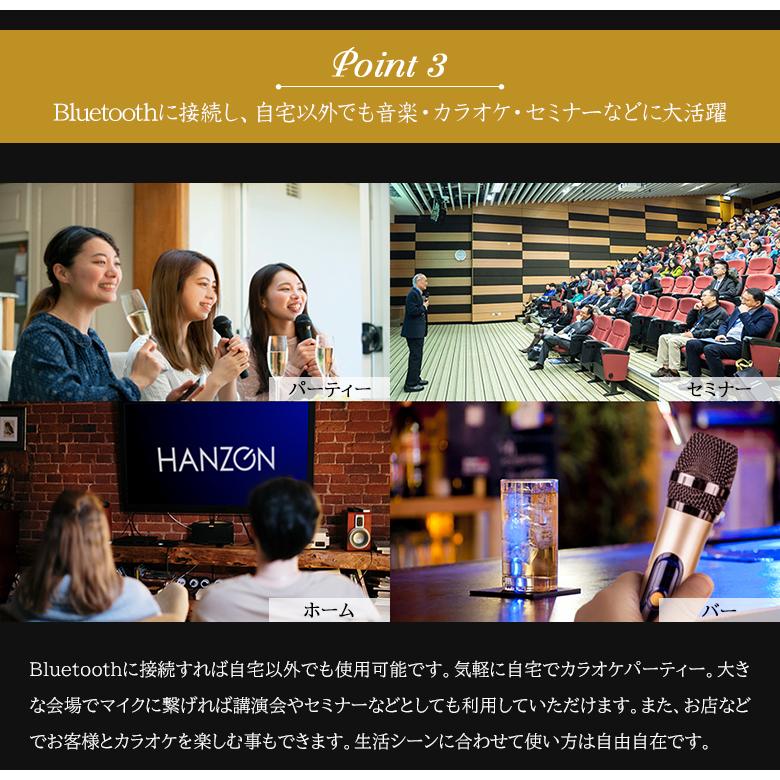 HANZONサウンドボックス カラオケセット 家庭用 マイク ワイヤレス