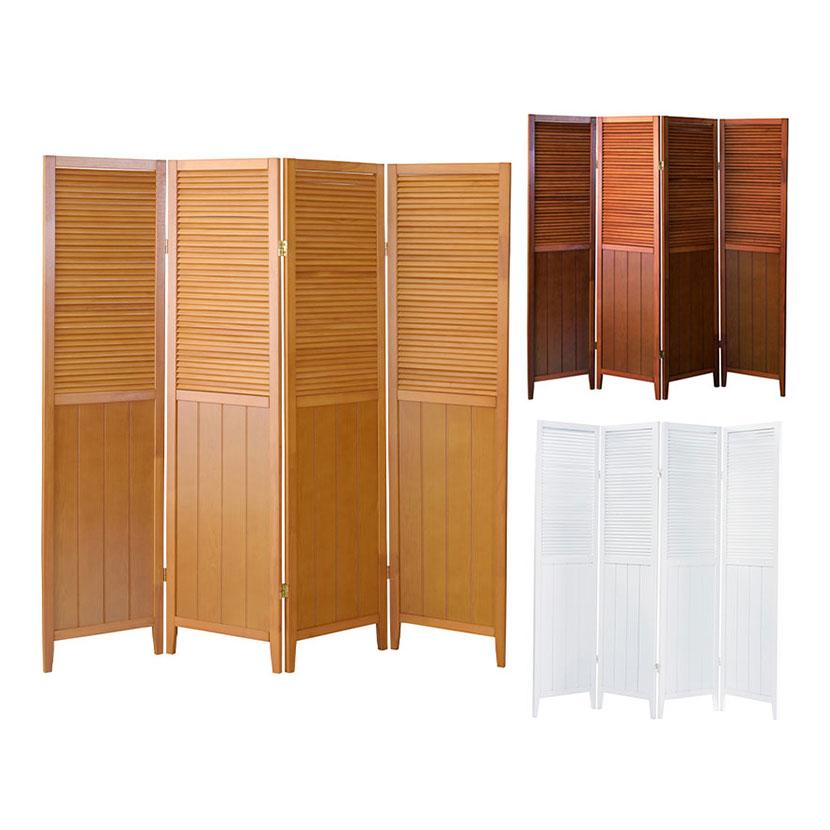 東谷 天然木シンプルスクリーン4連 木製折りたたみパーティション